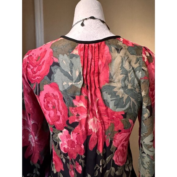 Anthropologie One Fine Day Sheer Floral Blouse Sz XS Button Front Romantic Boho - Picture 9 of 16